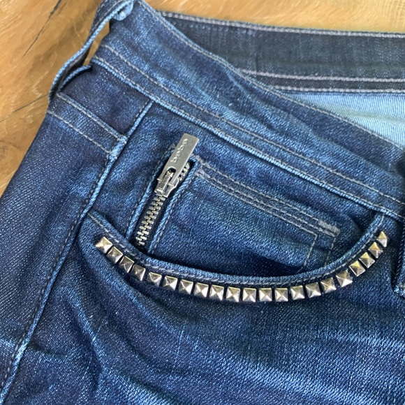 BEBE (original) Studded Pocket Dark Denim ! - Picture 5 of 10